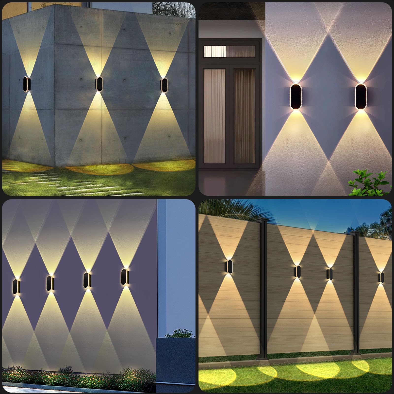 LIANGLOME solar fence lights compact and portable for patios.