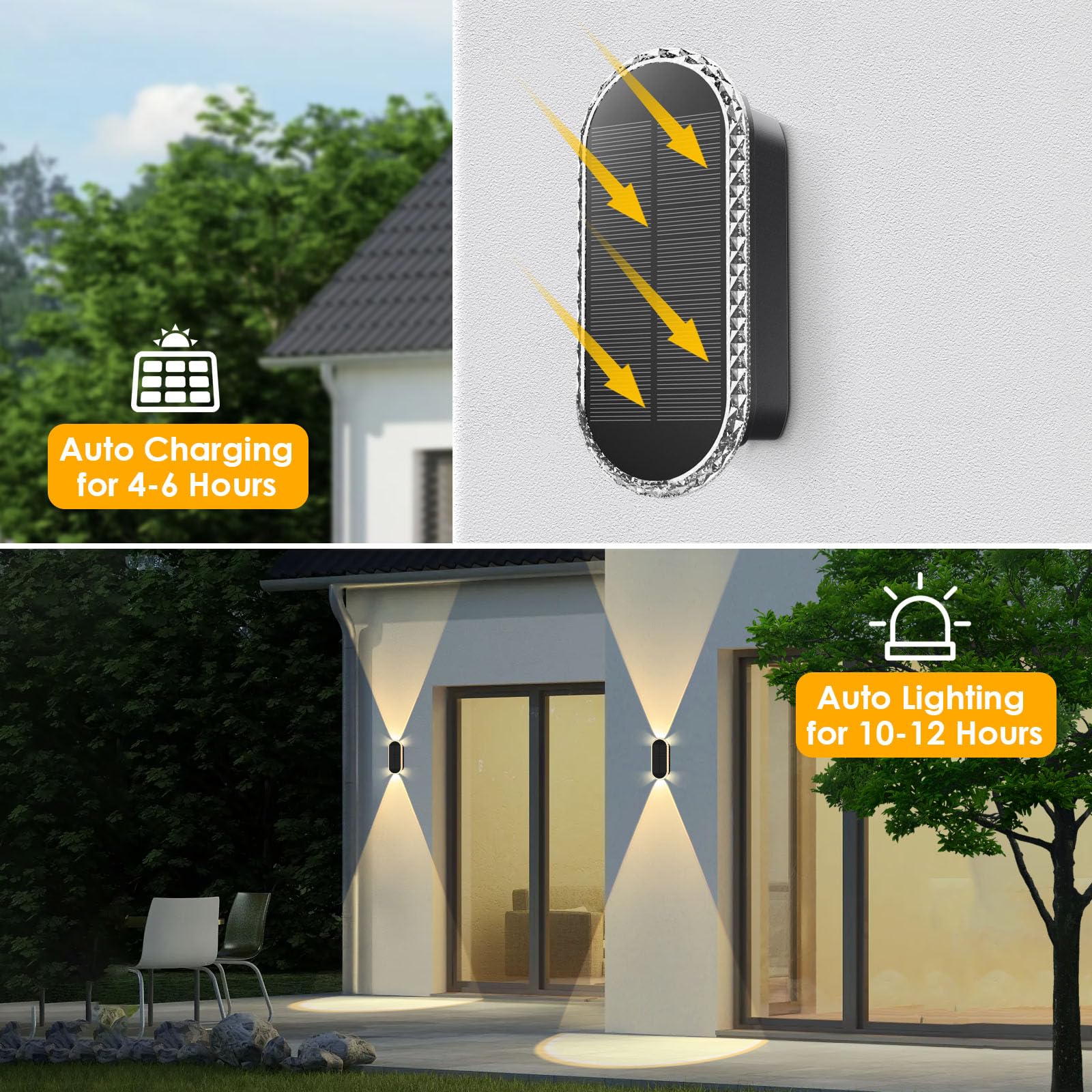LIANGLOME solar fence lights efficient panels save energy.