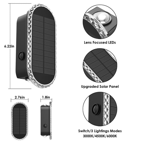 LIANGLOME solar fence lights IP55 weatherproof for outdoor use.