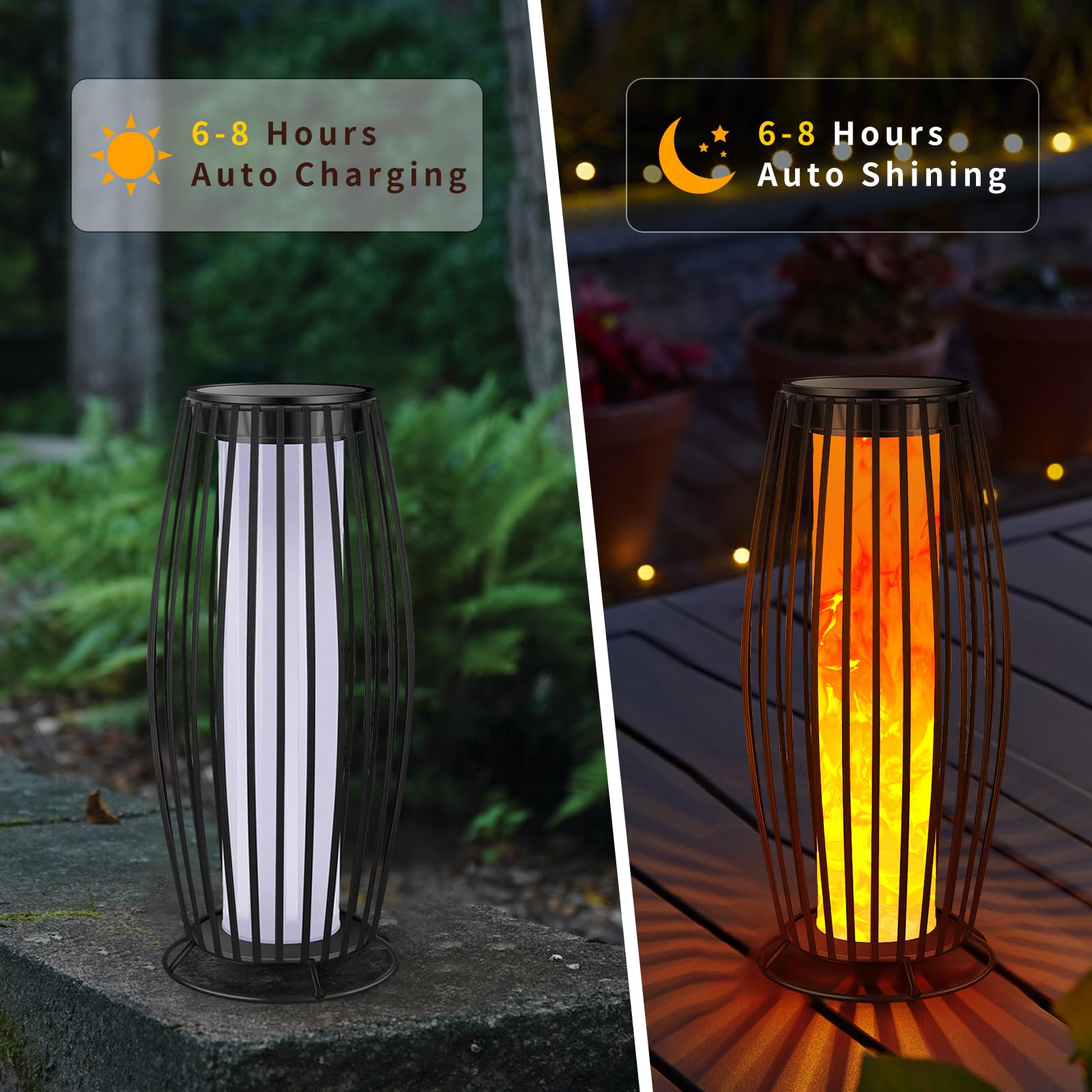 LIANGTUKING solar flame lantern garden scene for outdoor gatherings