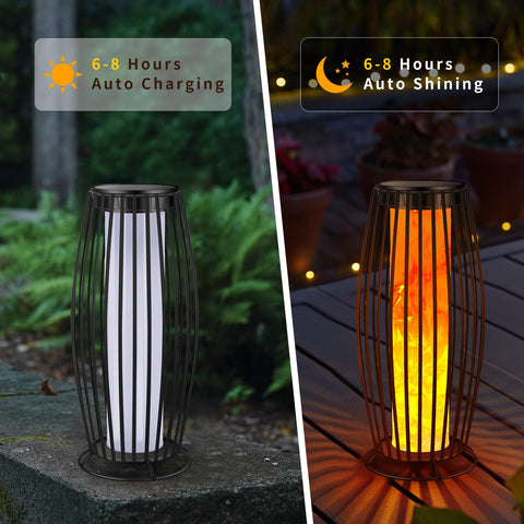 LIANGTUKING solar flame lantern garden scene for outdoor gatherings