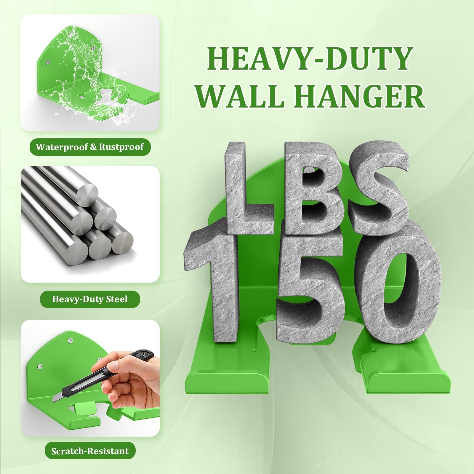 Liantaul green powder-coated finish adds style while organizing your garage