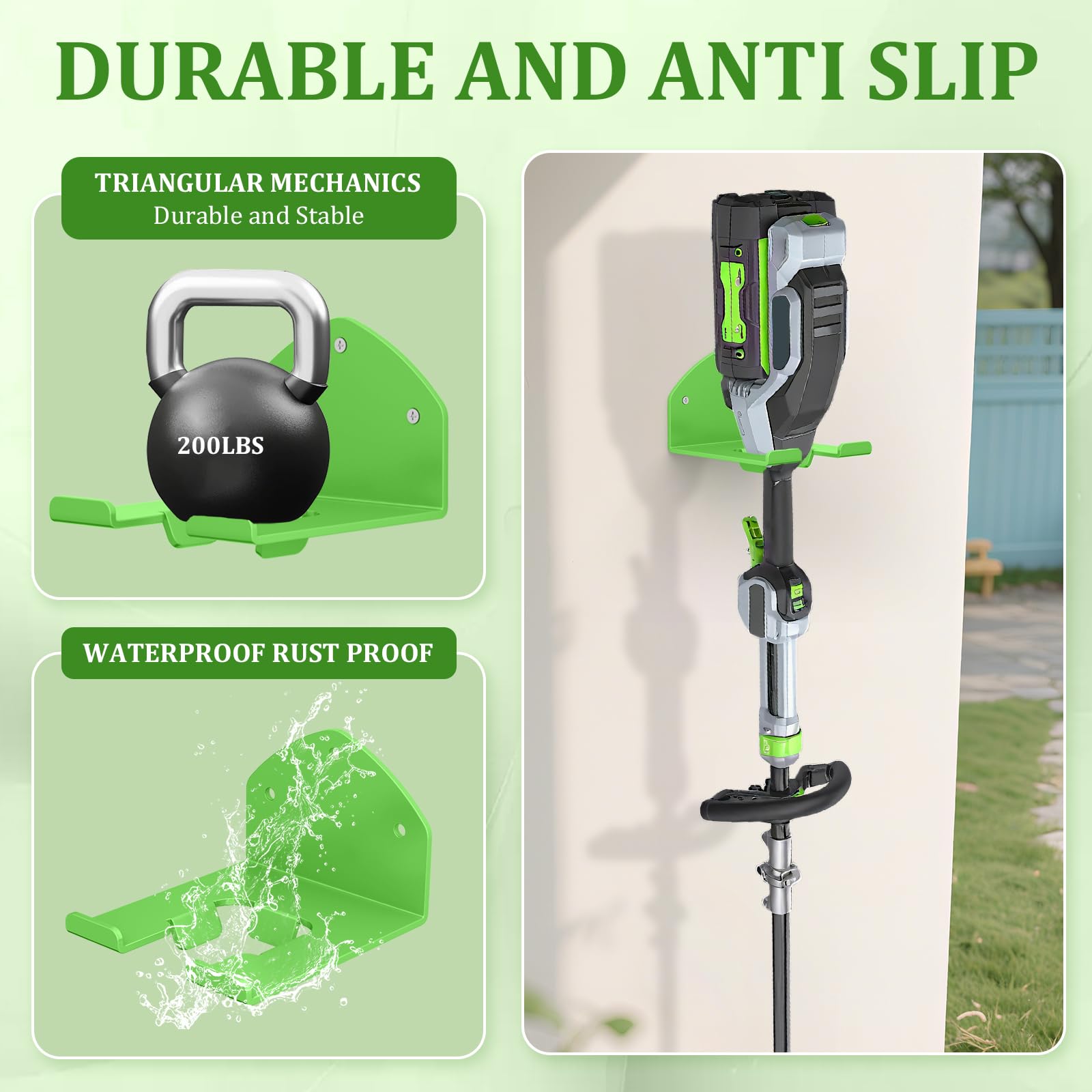 Liantaul lawn tool storage rack stores weed eater and trimmers neatly