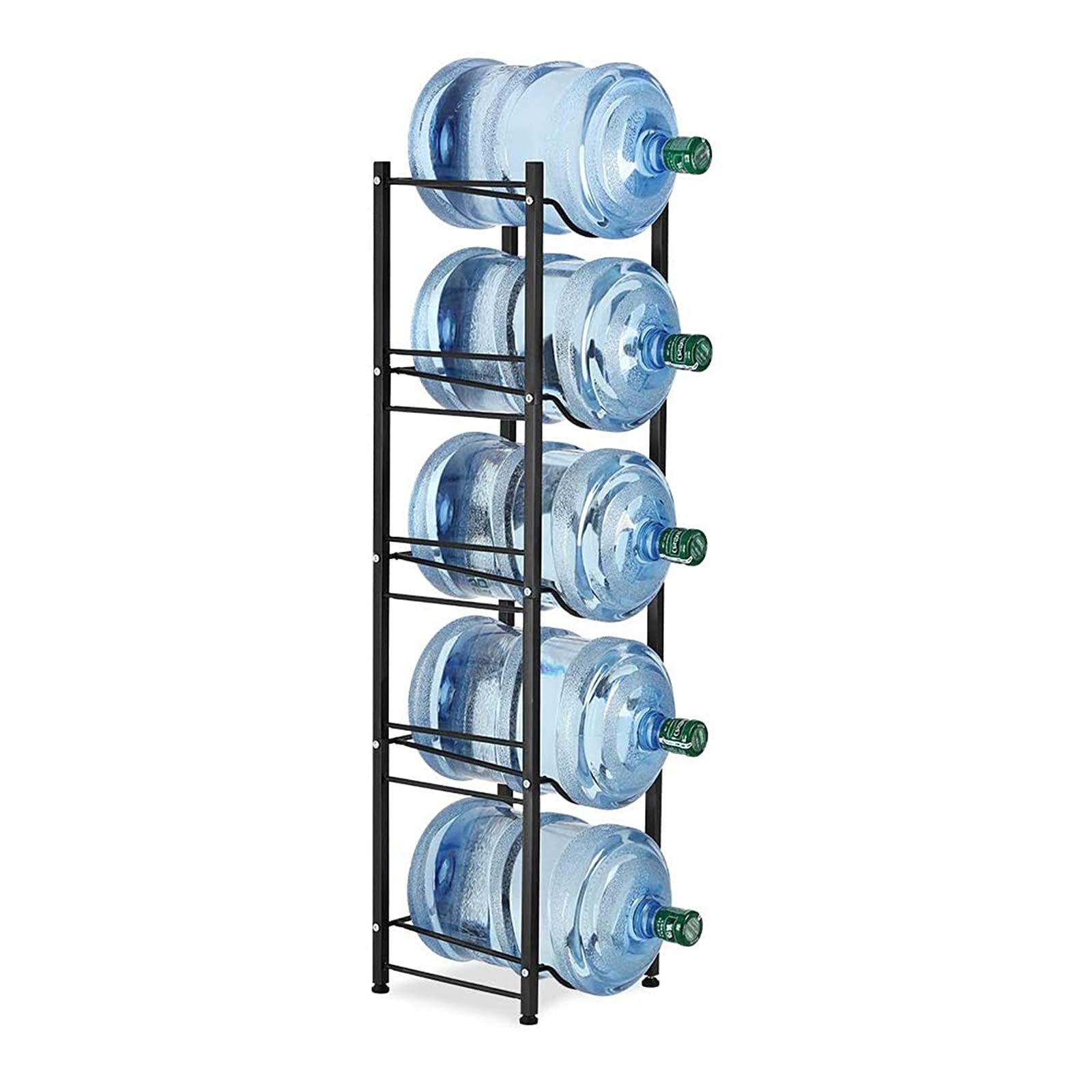 LIANTRAL 5-tier water jug rack top view for organized 5-gallon jug storage.
