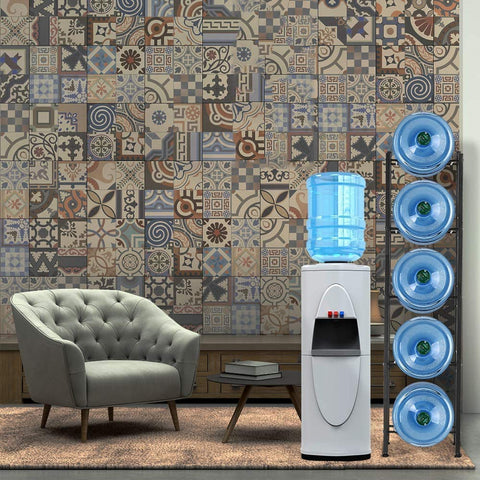 LIANTRAL water jug rack with rubber feet protects floors during refills.