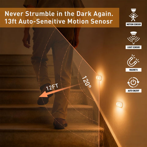 LIBERATECH auto mode activates on dark, guiding you with motion-activated illumination.