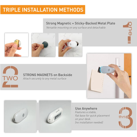 LIBERATECH magnetic back installation sticks to metal surfaces securely.