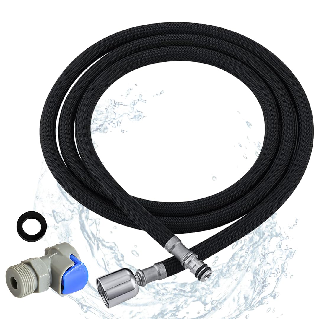 Liberflow black hose with M15x1 to G1/2 connector, fits most spray heads securely.