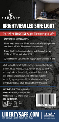 Liberty Safe Brightview runs on three AA batteries for long-lasting use