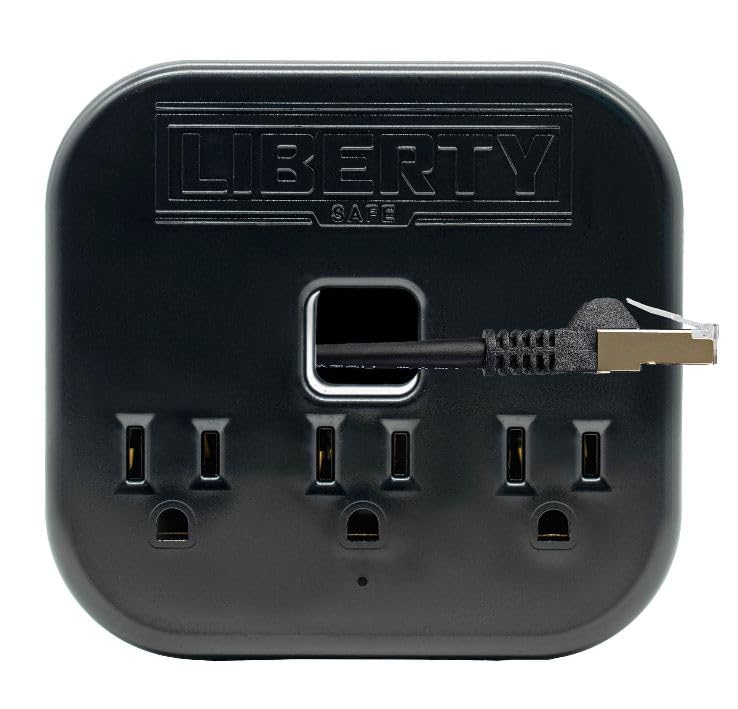 Liberty Safe outlet kit with three 110V outlets for tidy device charging.