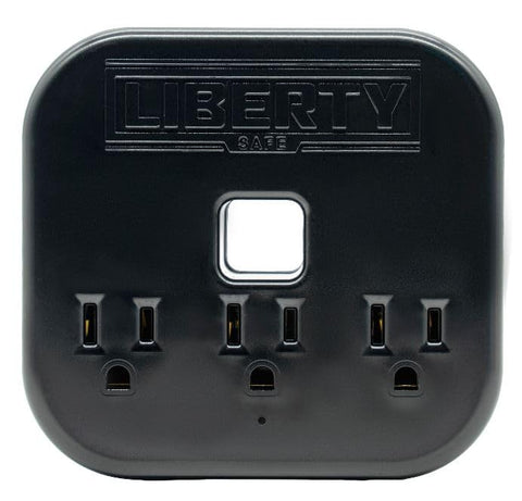 Liberty Safe six foot cord with 90 degree end reduces bulk.