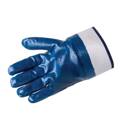Liberty Safety 9460SP nitrile gloves feature a safety cuff for quick removal and wrist protection.