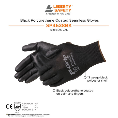 Liberty Safety SP4638BK glove durable for high-use industrial environments