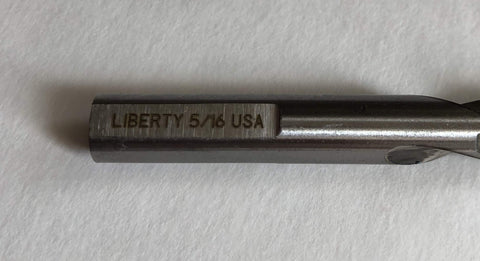 Liberty Supply maple tapping bit showing a 90 degree tip for clean, accurate holes.