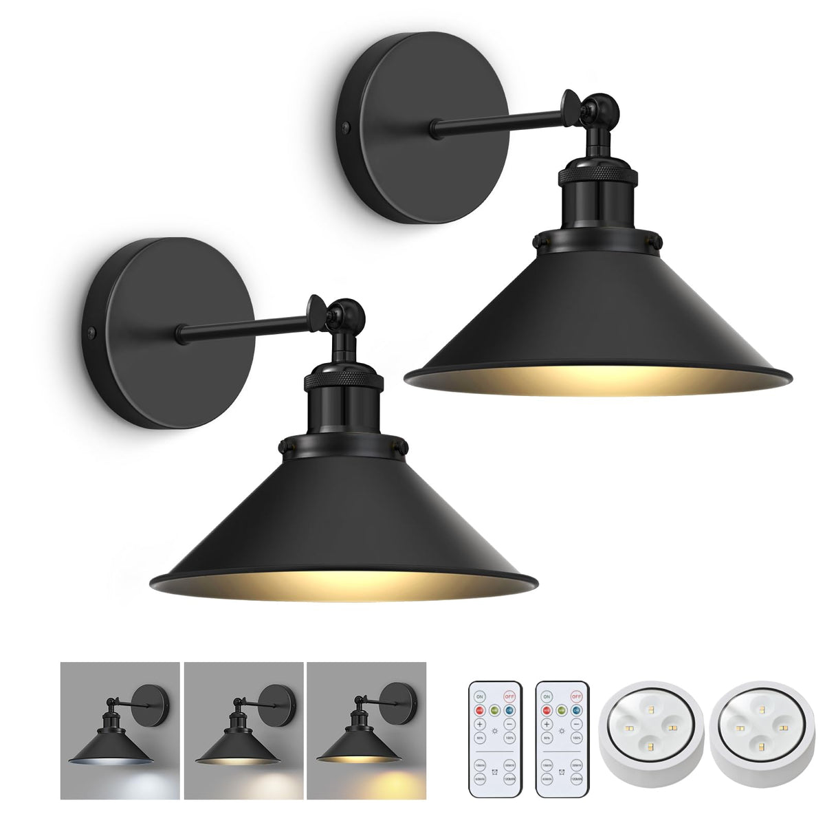 Libonfu battery-operated wall sconces set of 2 with wireless design for flexible placement.