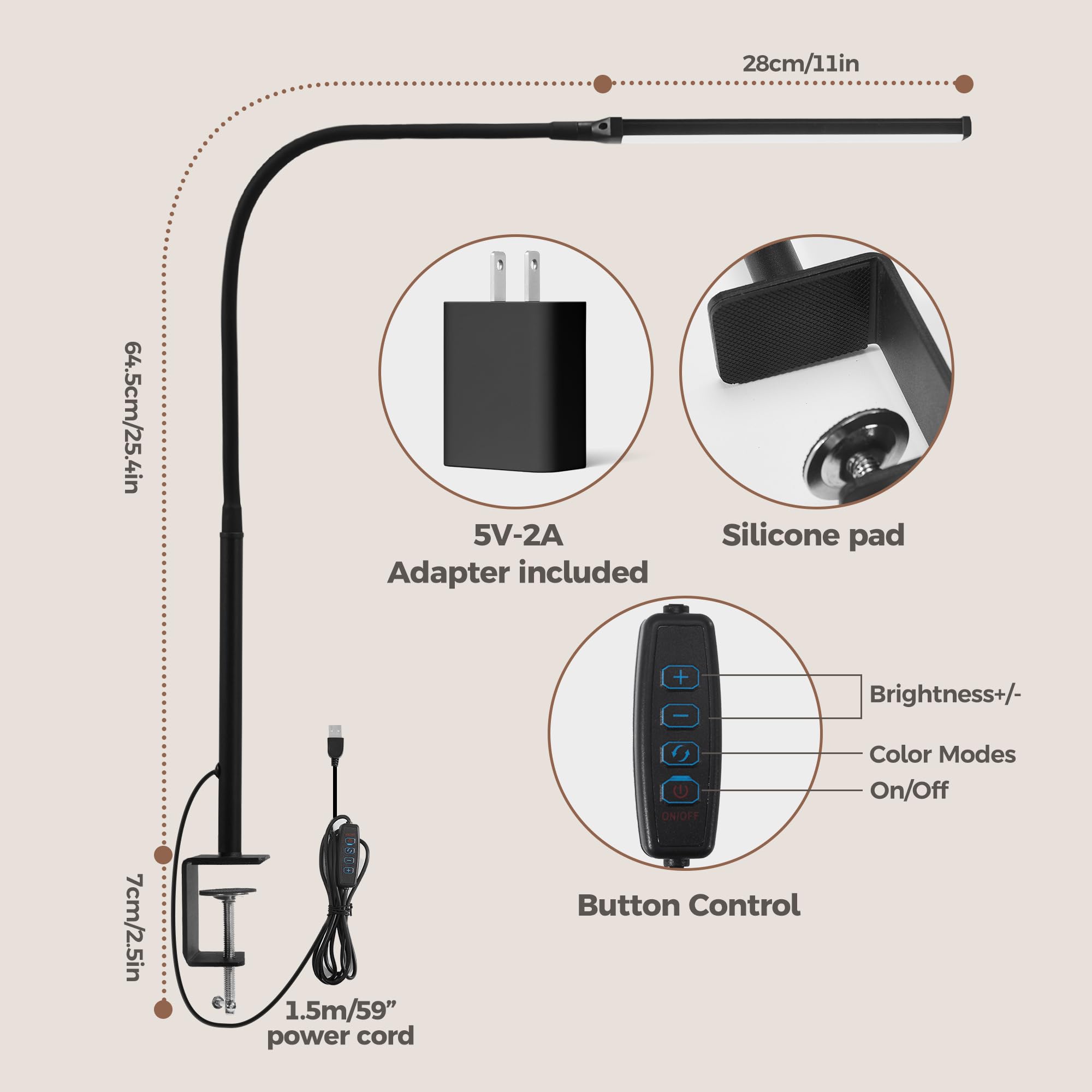 LIBORA LED desk lamp with memory function recalls last settings