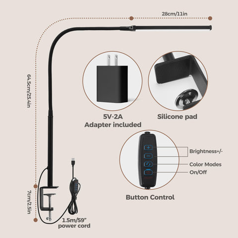 LIBORA LED desk lamp with memory function recalls last settings