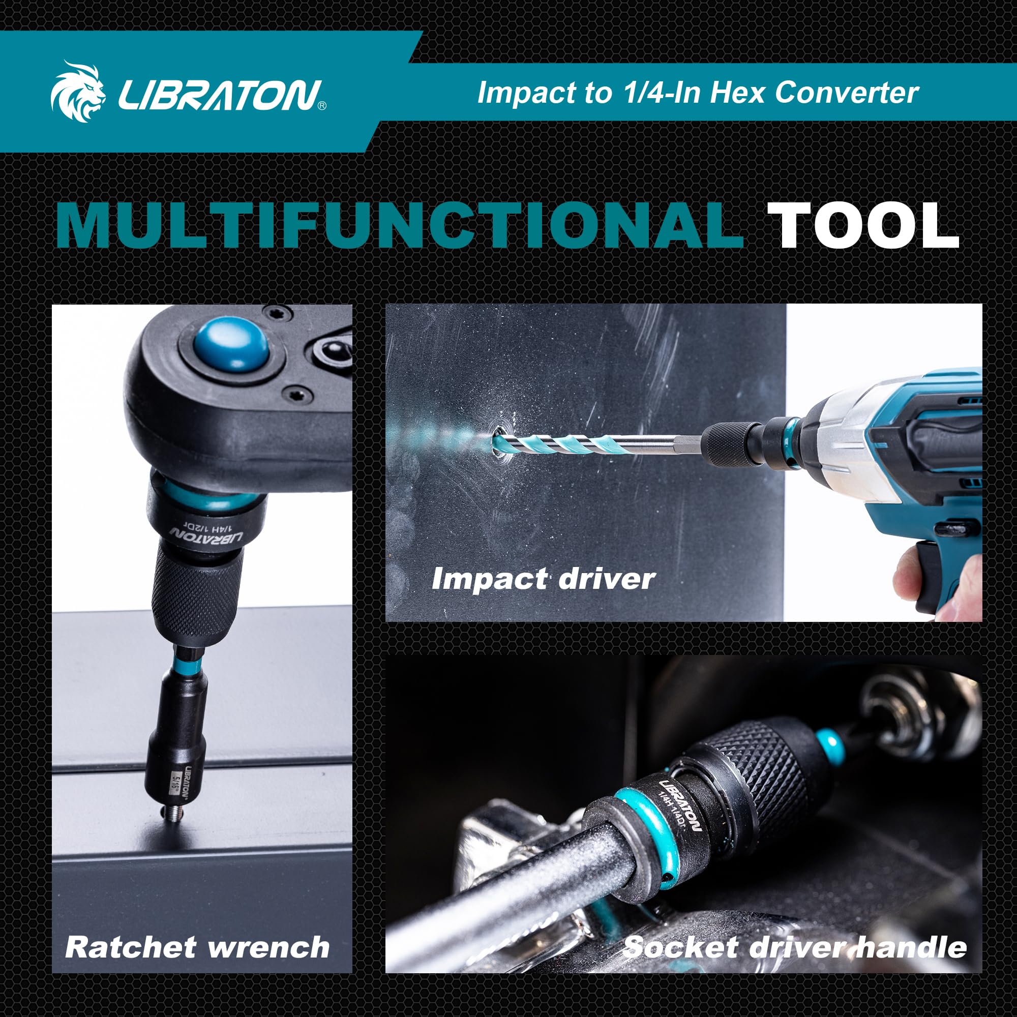 LIBRATON ball stop groove prevents drop-off during heavy tasks.