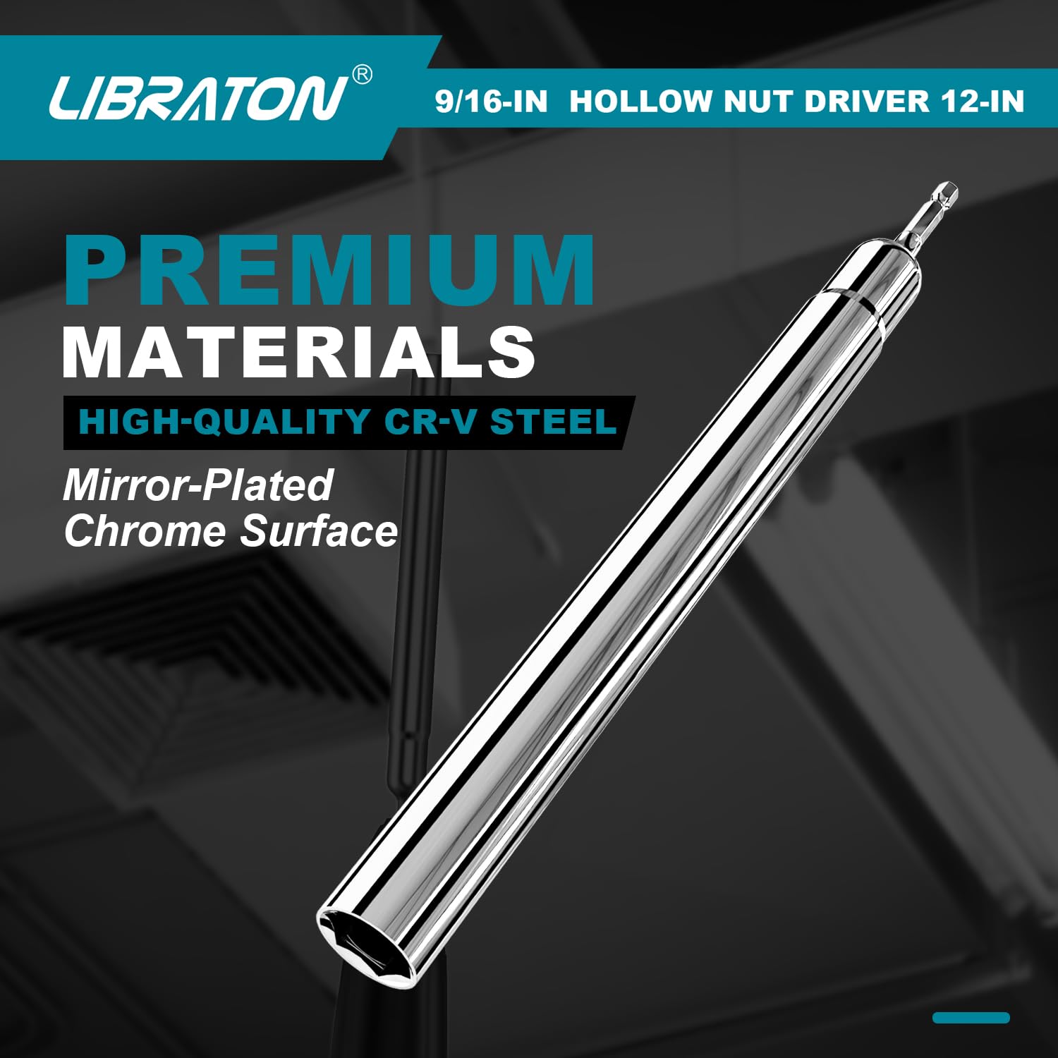 LIBRATON hollow design handles long hex nuts in hard-to-reach places