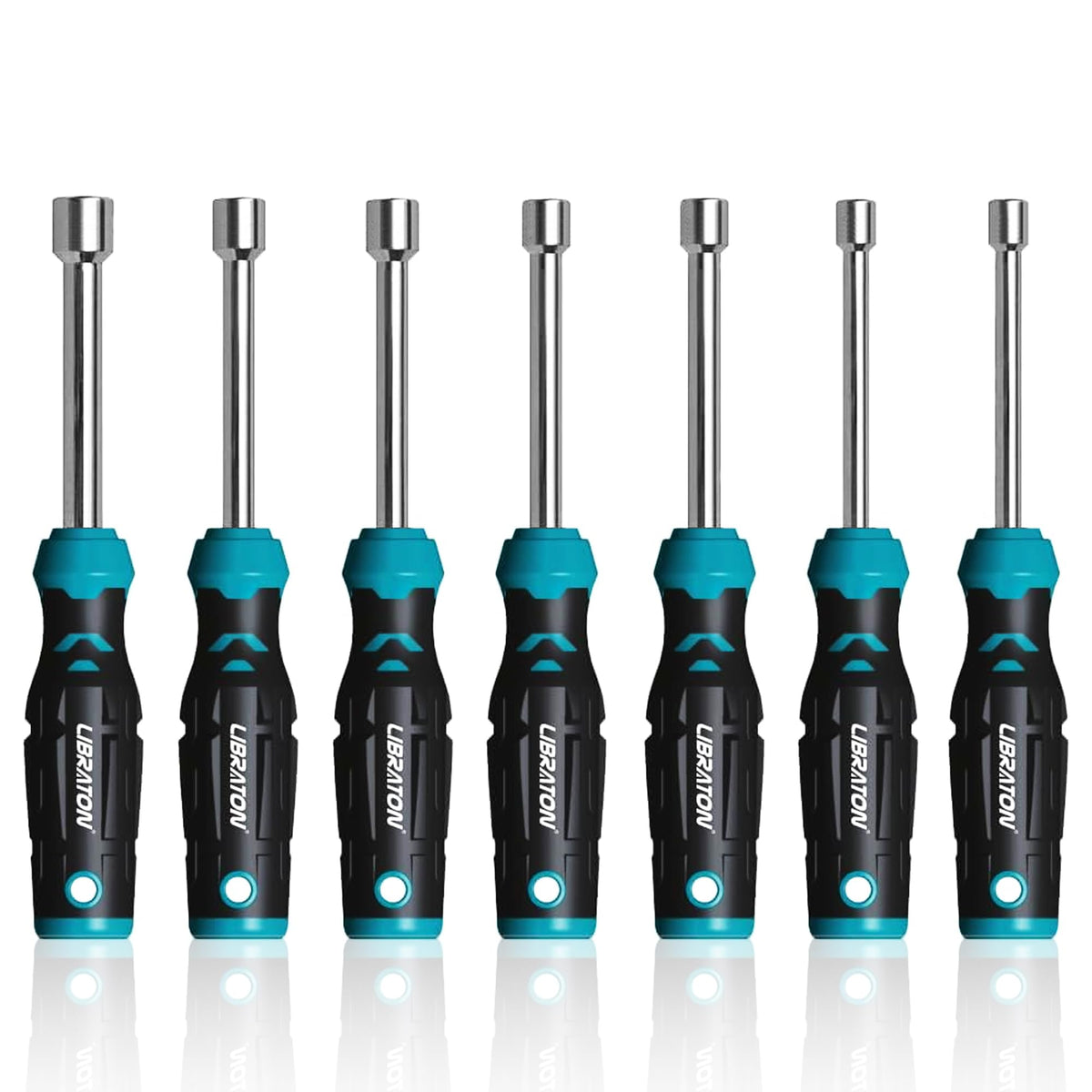 LIBRATON hollow nut driver set SAE 7 pieces with long reach