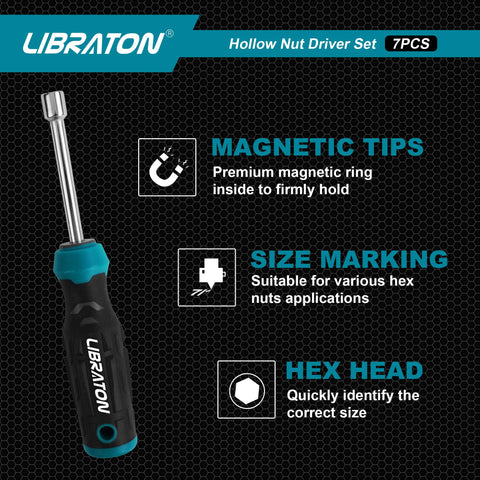 LIBRATON long-bolt compatible hollow driver enabling deep reach