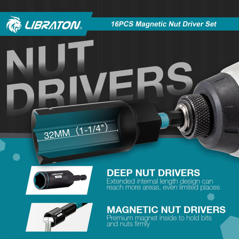 LIBRATON magnetic tool set with easy to view storage box