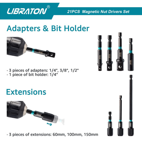 LIBRATON metric nut drivers range from 6mm to 14mm for diverse fasteners