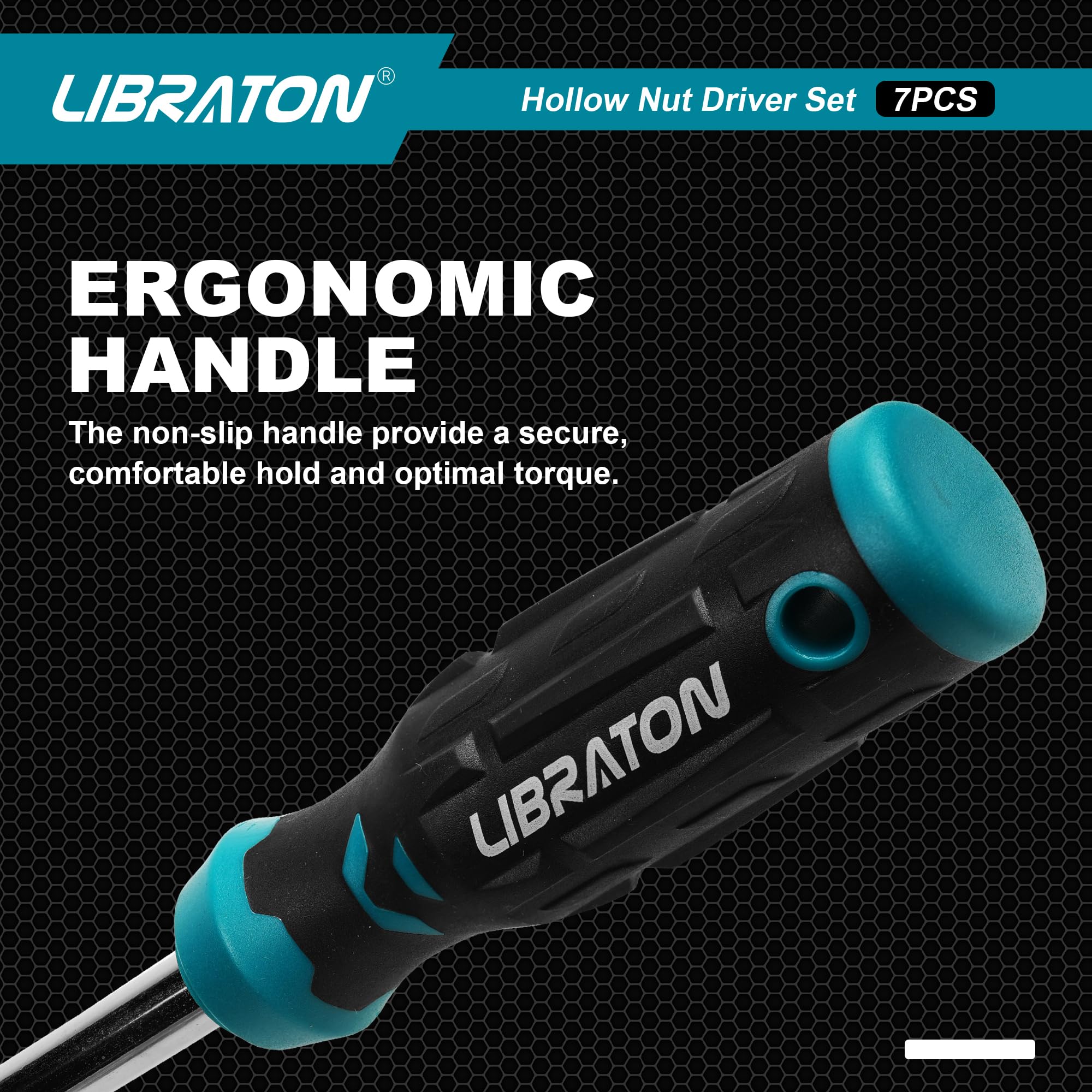 LIBRATON 3/16-inch size nut driver for precise hex driving