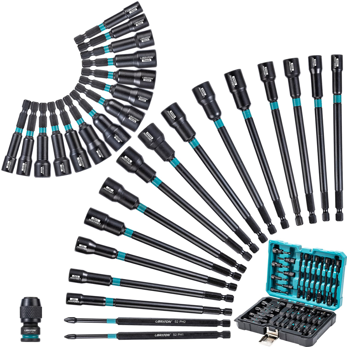 LIBRATON magnetic nut driver set in packaging for organized storage.