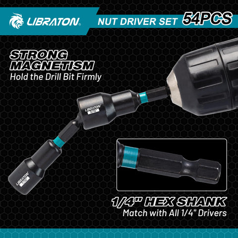 LIBRATON 1-inch bits deliver strong drives with magnetic tips for easy handling.