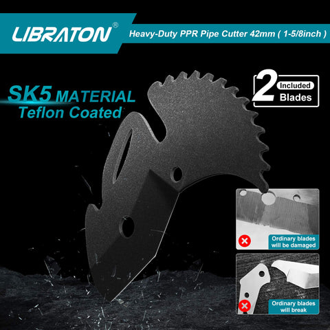 LIBRATON PVC Cutter opens to 42mm for up to 1-5/8 inch pipes.