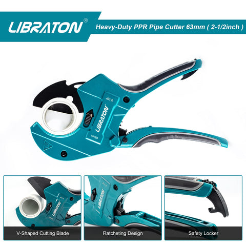 LIBRATON PVC pipe cutter 63mm cutting range for versatile sizes