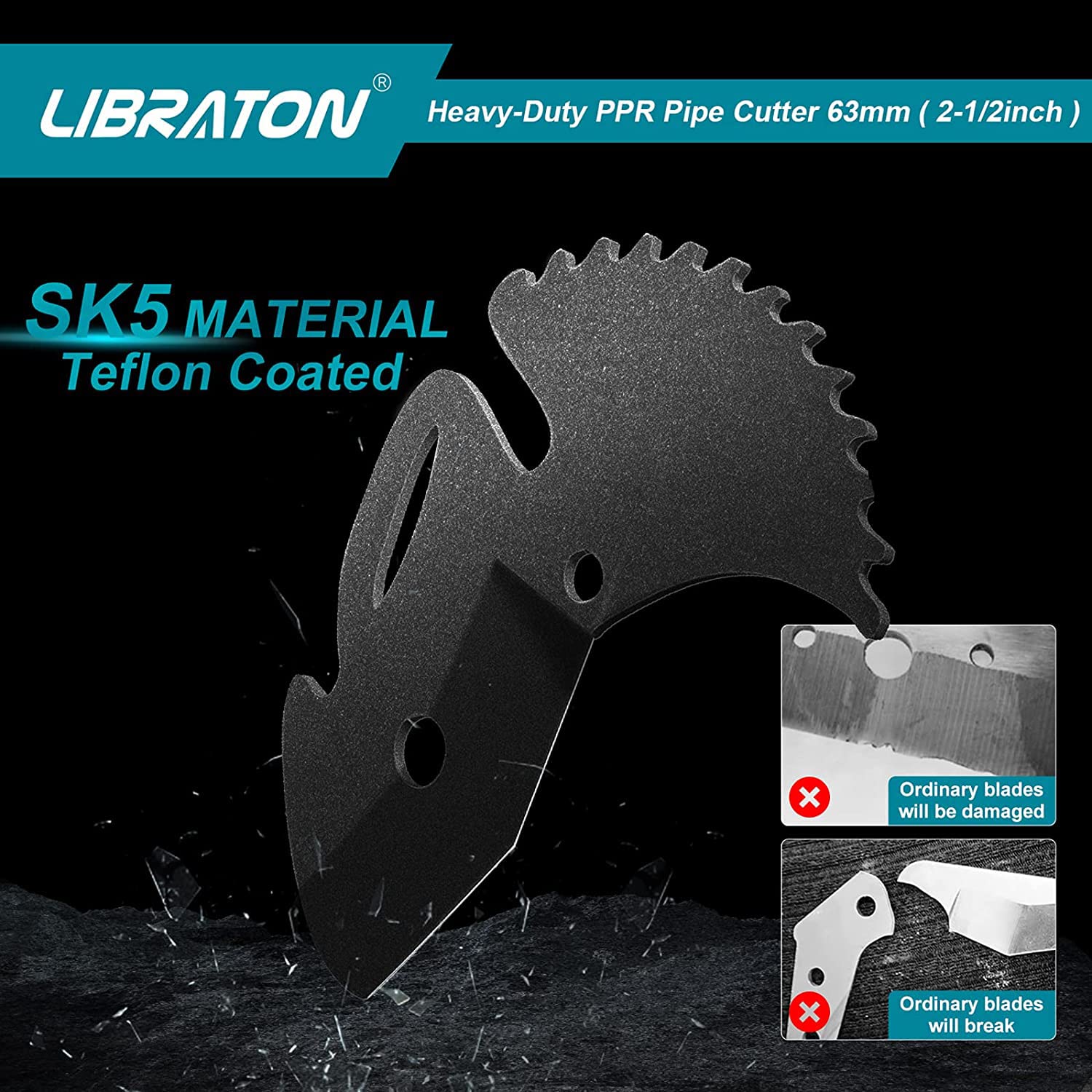 LIBRATON straight-cut guide helps ensure clean, perpendicular cuts.