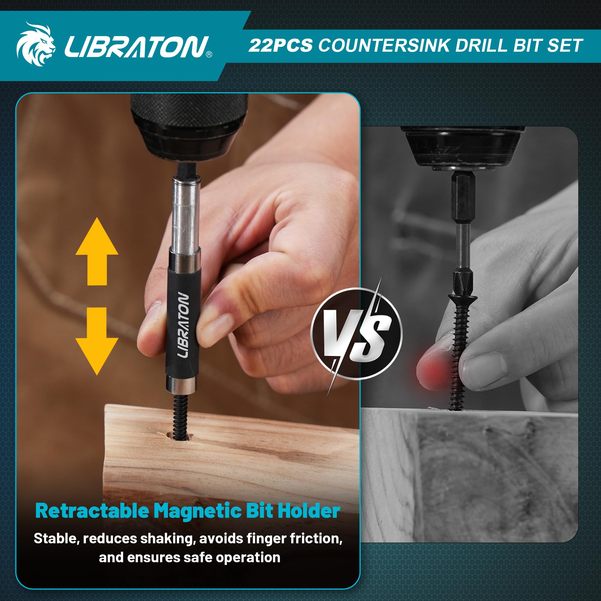 LIBRATON Quarter-inch Hex Shank fits a wide range of drills and drivers.