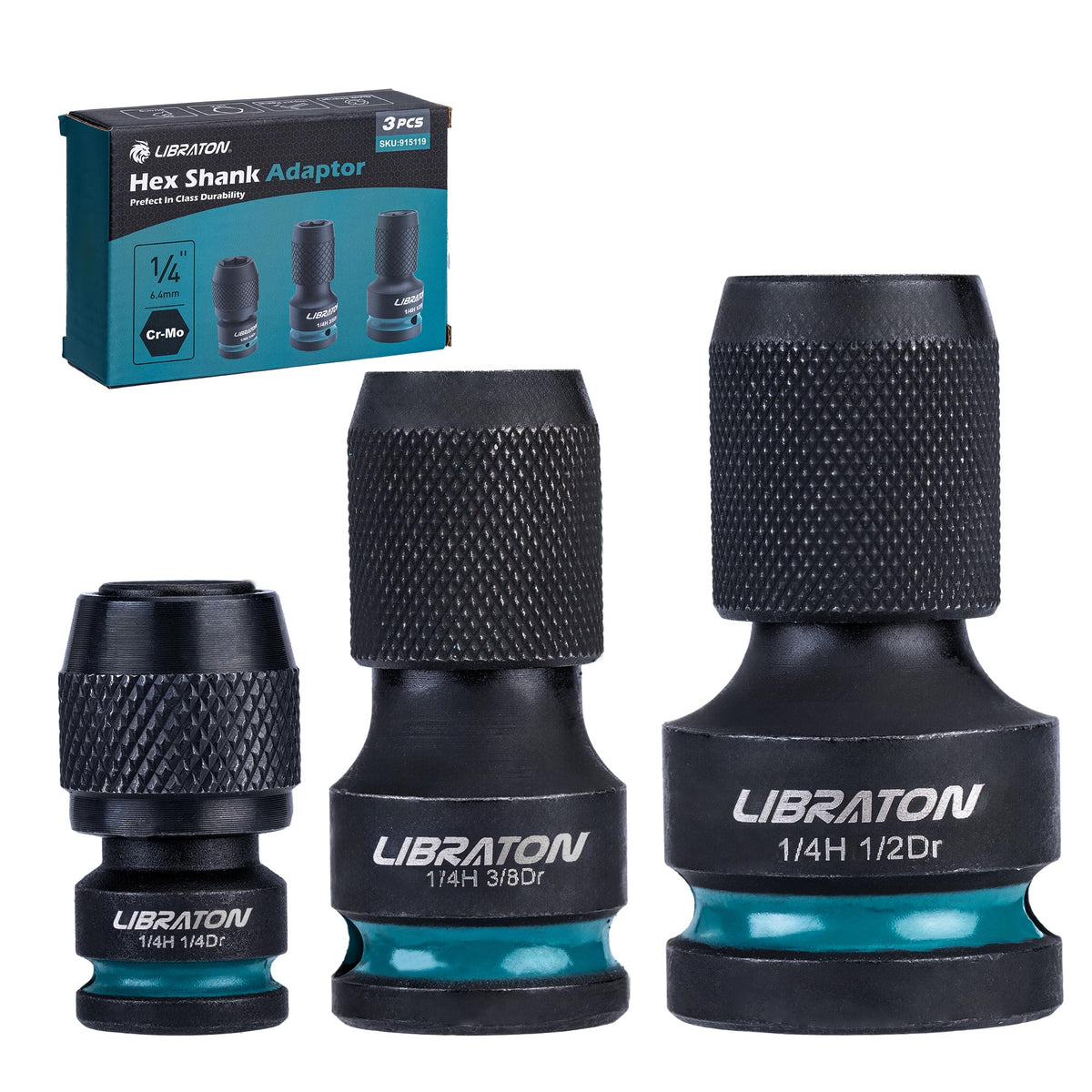 LIBRATON quick-change chuck enables fast bit swaps for efficient work.
