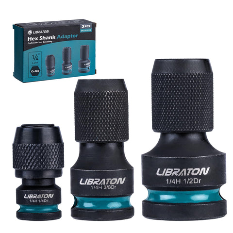 LIBRATON quick-change chuck enables fast bit swaps for efficient work.