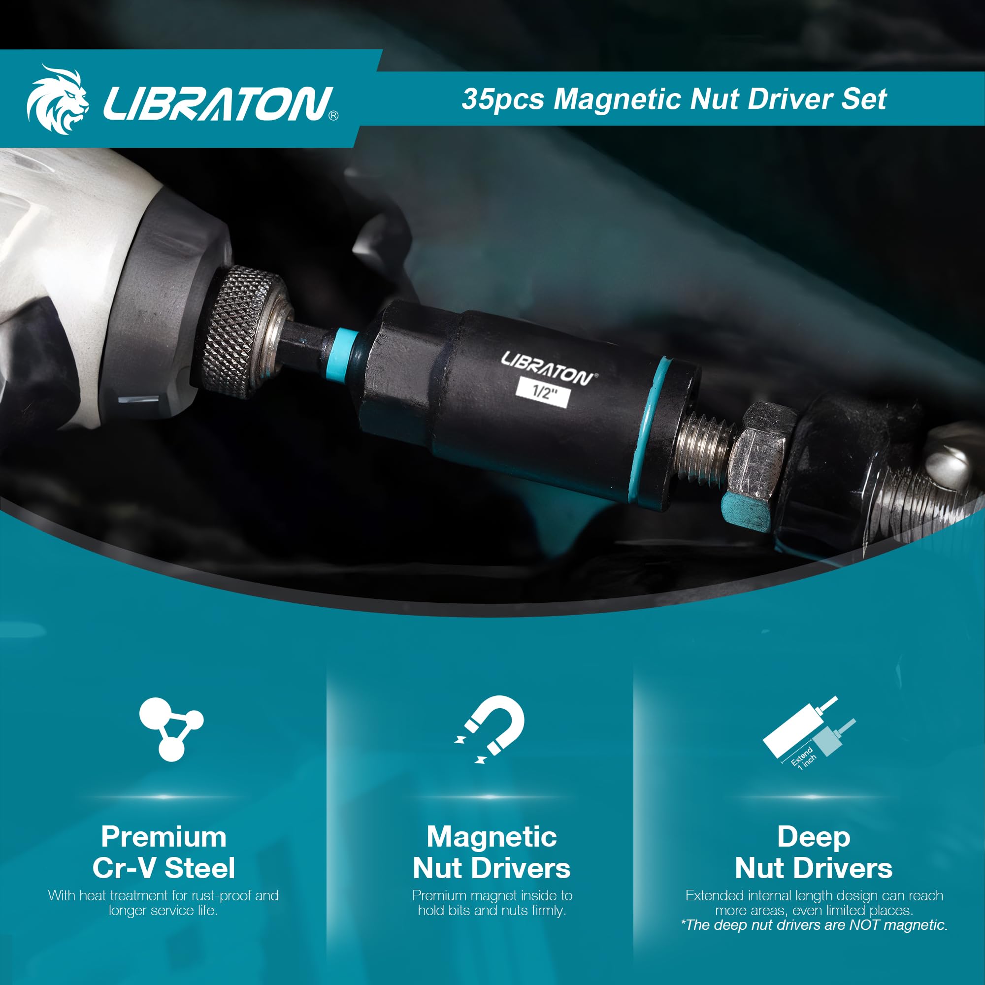 LIBRATON 6-inch quick-release bit extension keeps bits within reach