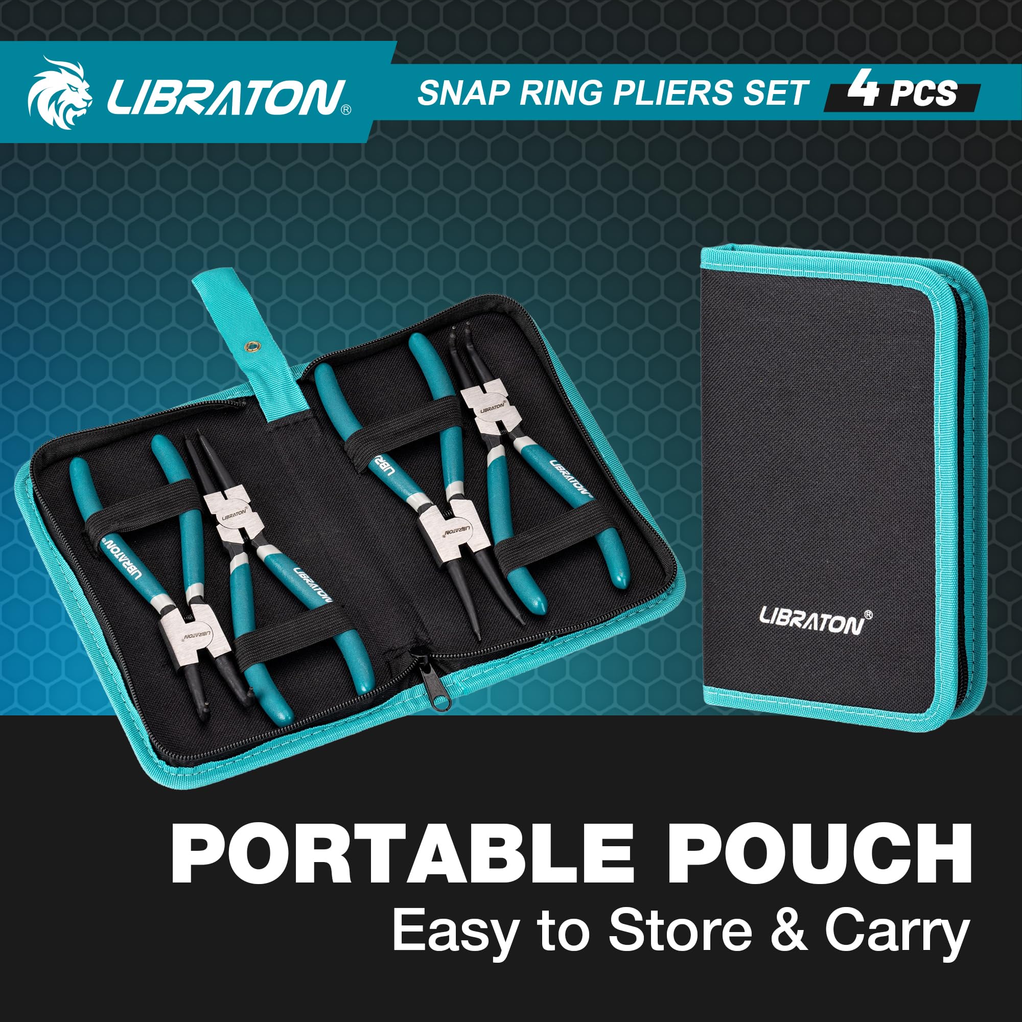 LIBRATON Snap Ring Pliers industrial steel with rust-resistant coating, lasting durability.