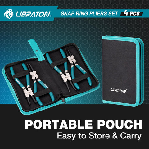 LIBRATON Snap Ring Pliers industrial steel with rust-resistant coating, lasting durability.