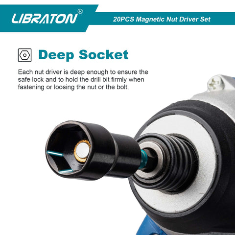 LIBRATON nut driver storage bag for easy organization