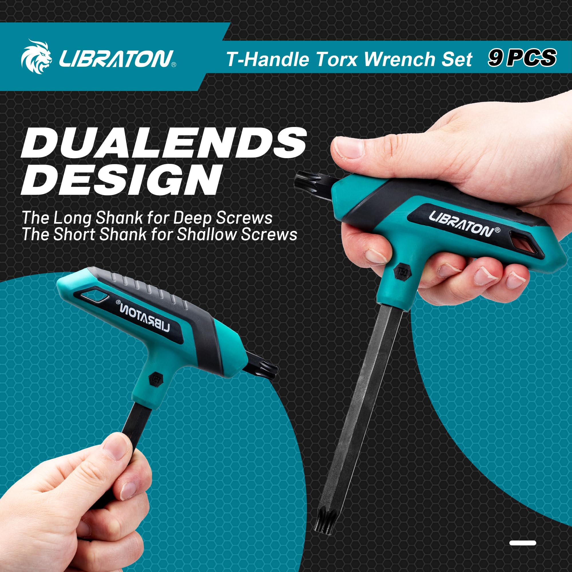 LIBRATON nine-piece range covers T10 to T50 for diverse projects.