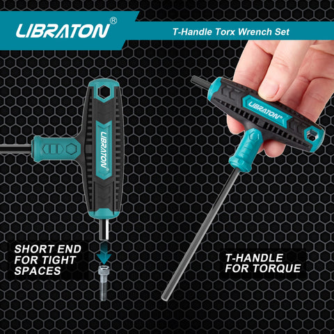 LIBRATON set shows dual ends for reaching deep or shallow fasteners.