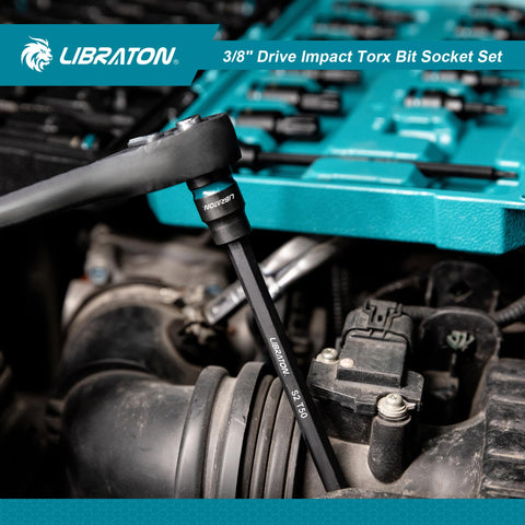 LIBRATON T10-T60 torx bit range covering common fasteners.