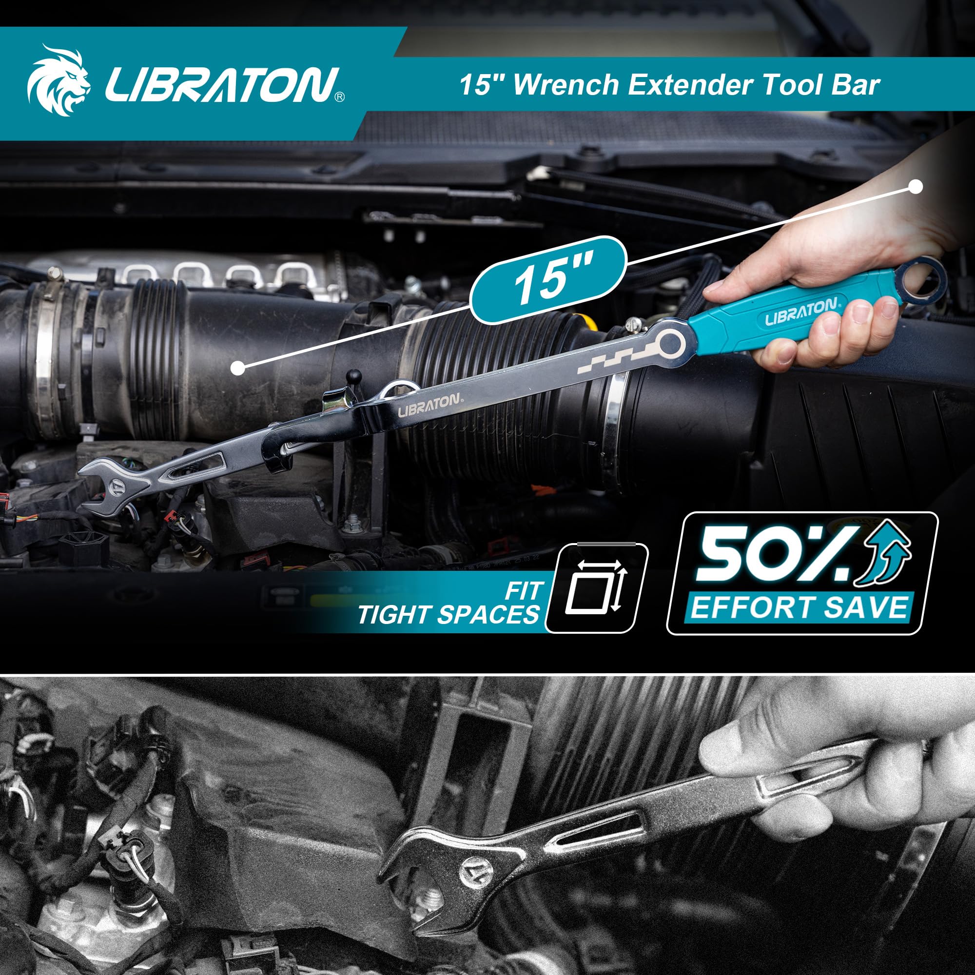 LIBRATON extender reaching into tight engine bay spaces