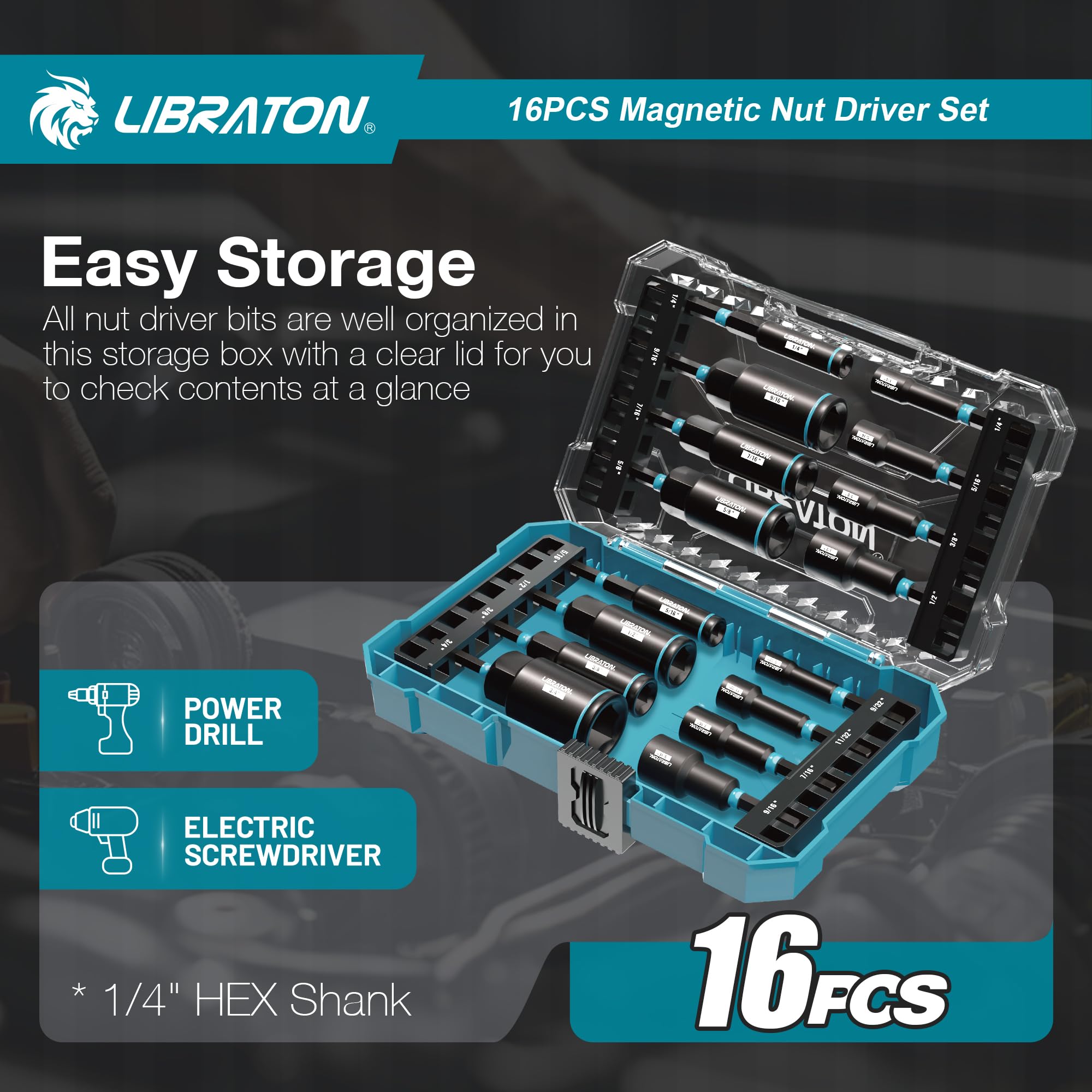 LIBRATON organized kit shown with clear lid visibility