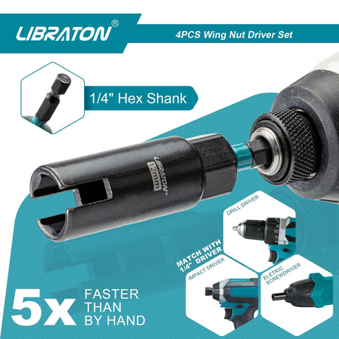 LIBRATON wing-nut driver 15mm supports swift wing nut installation.