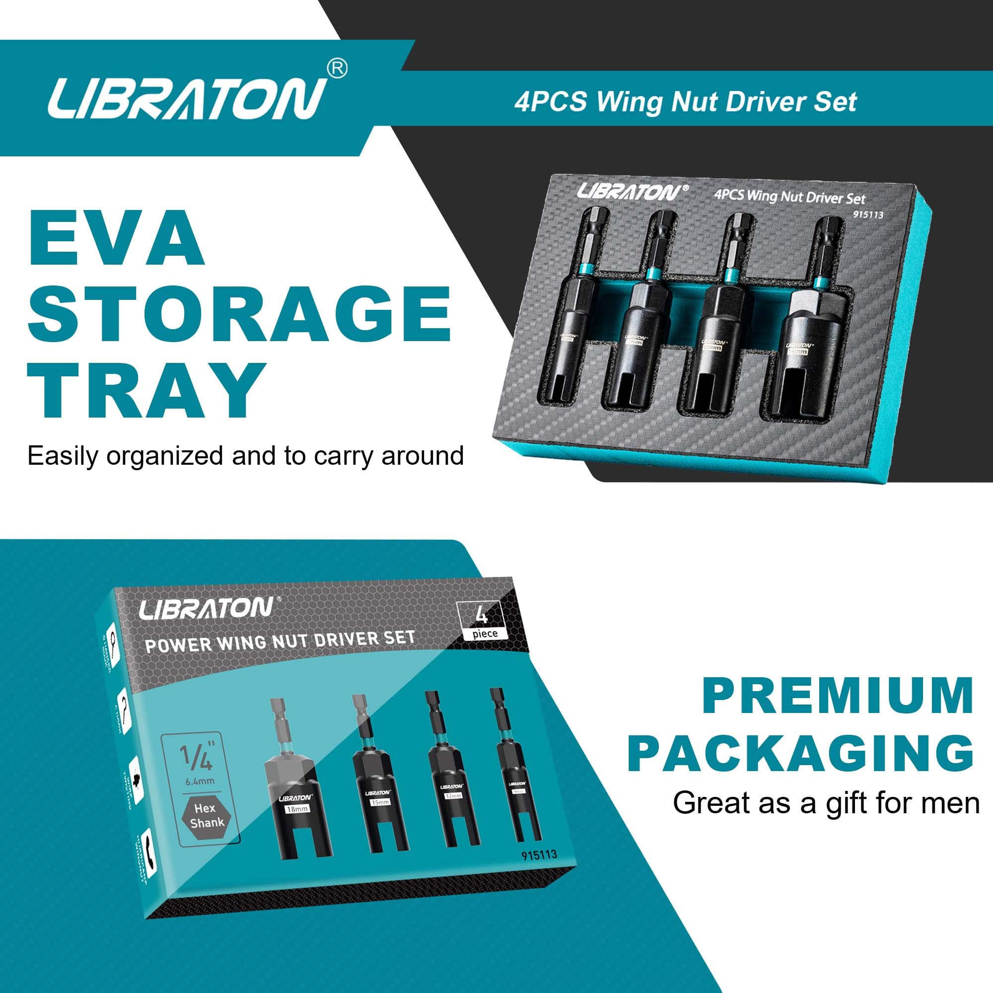 LIBRATON EVA storage case keeps wing-nut drivers neatly organized.