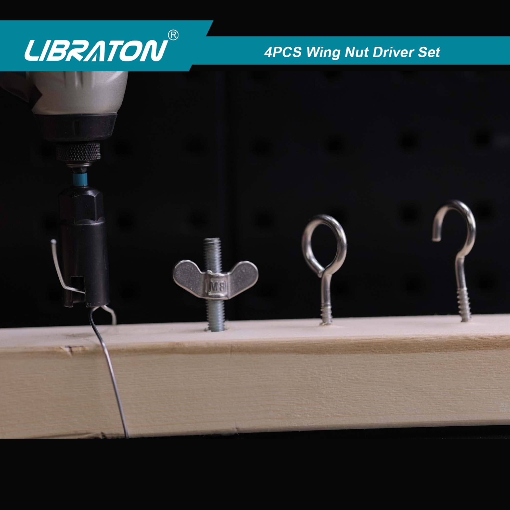 LIBRATON wing-nut driver bits enable versatile tasks like wire twisting.