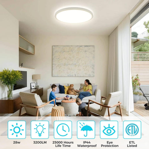 libtit 6-pack 13-inch flush-mount light, 3-color temps, switch between warm, neutral, and cool light.