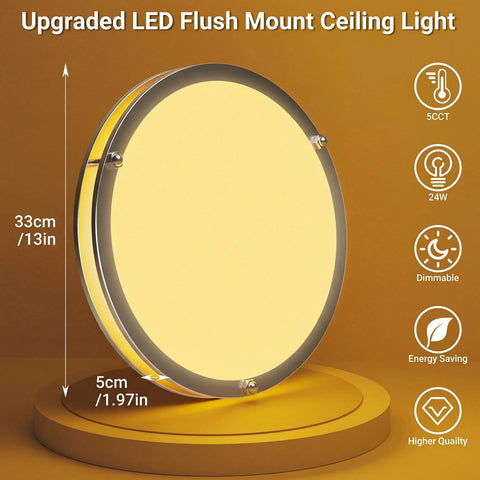 Libtit dimmable LED ceiling light showing five color temperatures switch.